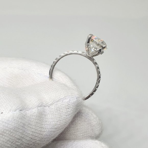 3 Ct-10X8MM Oval Basket Moissanite Engagement Ring 14k Gold With Lab Diamonds - Picture 9 of 9